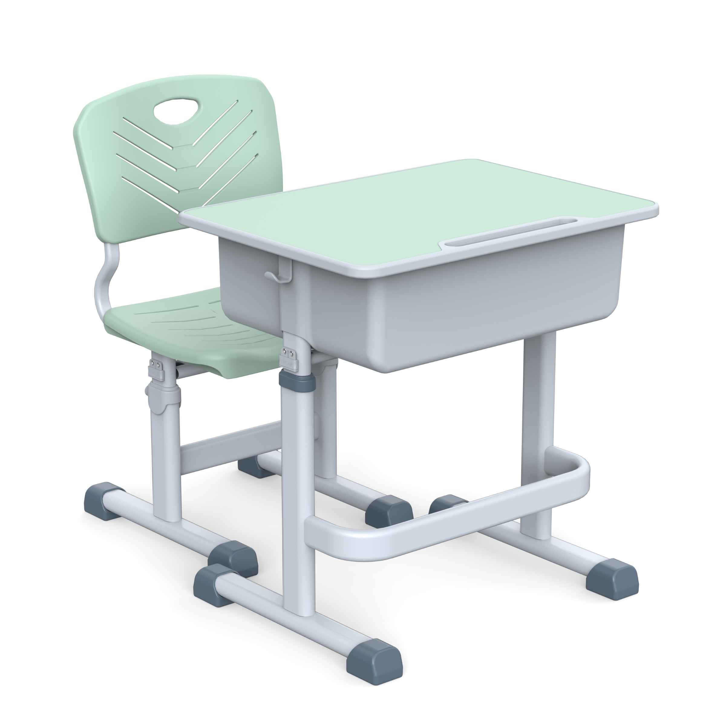 Student desks and chairs